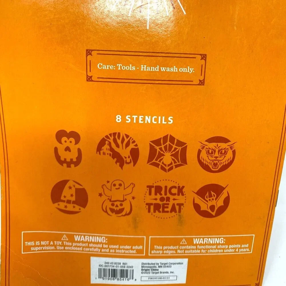 Target Hyde & Eek Pumpkin Carving Kit Tools 8 Stencils Halloween Crafts
